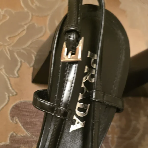 Prada Black Slingback Heels - Picture 4 of 16